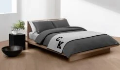 Body ID Duvet Cover 150x210 Cm, Charcoal -Mille Notty calvin klein home body id duvet cover 150x210 cm 1