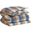 Flannel Ruudullinen Pussilakana Tummansininen, 150x210 Cm -Mille Notty gant home flannel check single duvet 150x210 deep blue 1