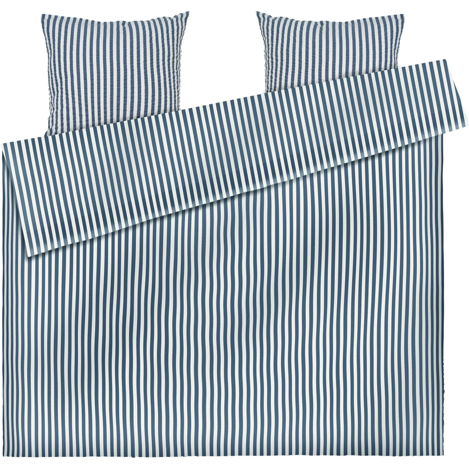 Juna Bæk & Bølge Lines Vuodevaatteet 220x220 Cm, Tummansininen / Valkoinen 3 Juna Bæk & Bølge Lines Vuodevaatteet 220x220 Cm, Tummansininen / Valkoinen