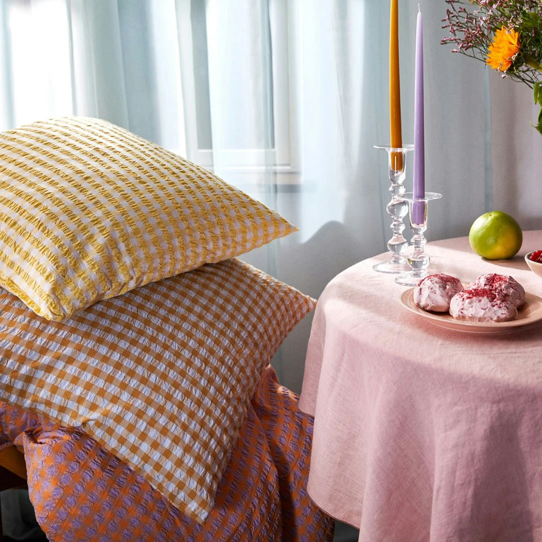 Juna Bæk&Bølge Vuodevaatteet 200x220 + 60x63 Cm, Laventelin Väriset / Persikankeltaiset 5 Juna Bæk&Bølge Vuodevaatteet 200x220 + 60x63 Cm, Laventelin Väriset / Persikankeltaiset - Image 3