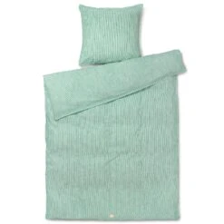 Juna Monochrome Lines Pussilakanasetti 140x200 + 50x70 Cm, Vihreä