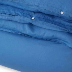 Lexington Washed Cotton Pussilakana 220x220c Cm, Sininen 7 Lexington Washed Cotton Pussilakana 220x220c Cm, Sininen -Mille Notty lexington blue washed cotton sateen detail duvet cover 8