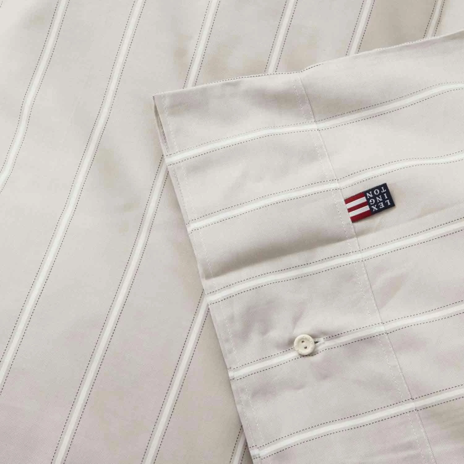 Lexington Striped Lyocell/Cotton Pussilakana Harmaa/Valkoinen, 220x220 Cm 4 Lexington Striped Lyocell/Cotton Pussilakana Harmaa/Valkoinen, 220x220 Cm - Image 2