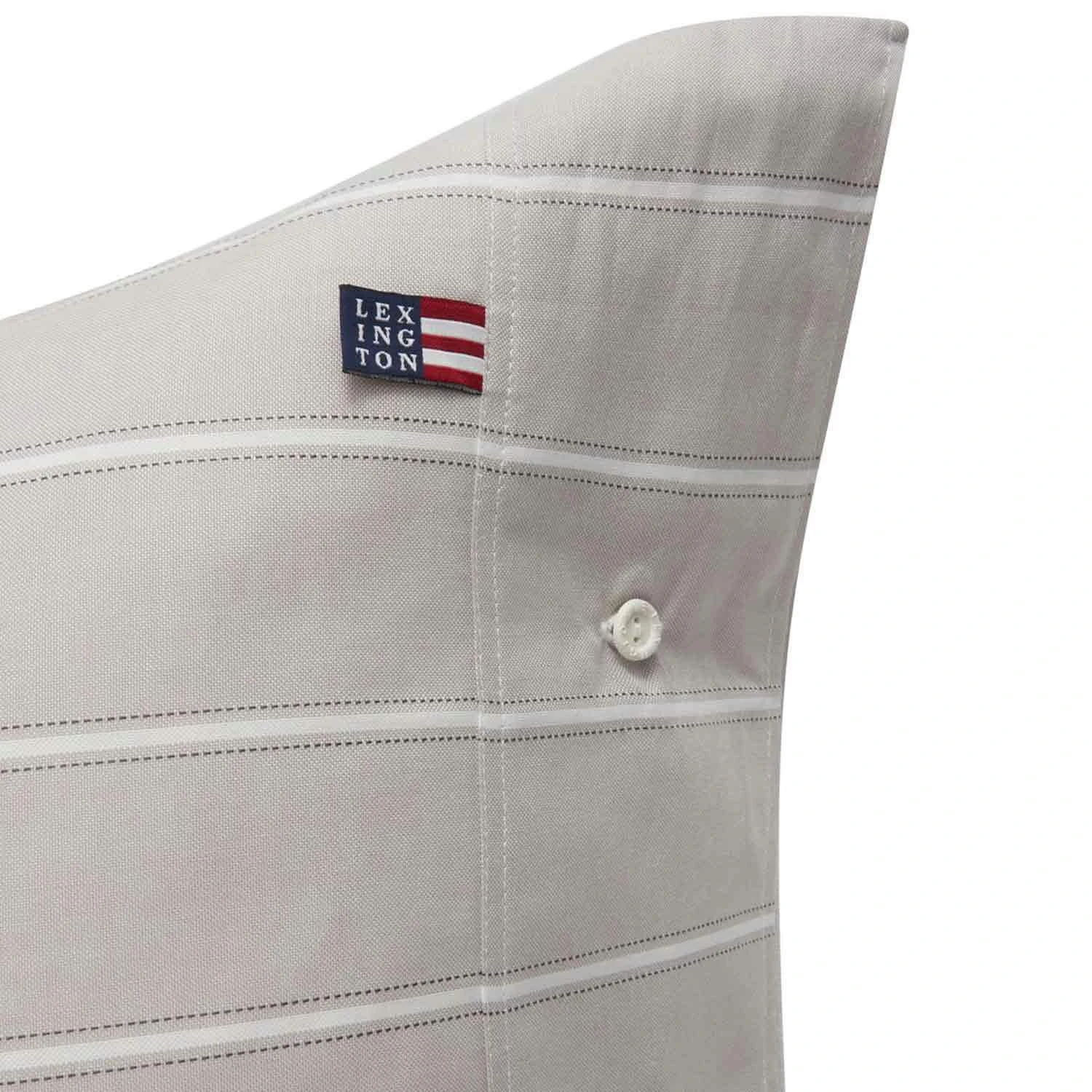 Lexington Striped Lyocell/Cotton Tyynynpäällinen Harmaa/Valkoinen, 65x65 Cm 4 Lexington Striped Lyocell/Cotton Tyynynpäällinen Harmaa/Valkoinen, 65x65 Cm - Image 2