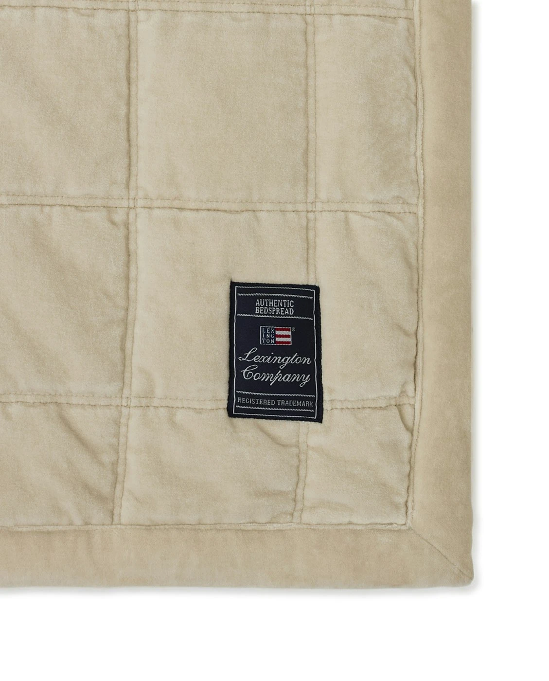 Lexington Quilted Cotton Velvet Päiväpeite 160x240 Cm, Vaalean Beige 5 Lexington Quilted Cotton Velvet Päiväpeite 160x240 Cm, Vaalean Beige - Image 3