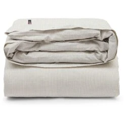 Lexington Checked Cotton Poplin Pussilakana Valkoinen / Harmaa, 150x210 Cm