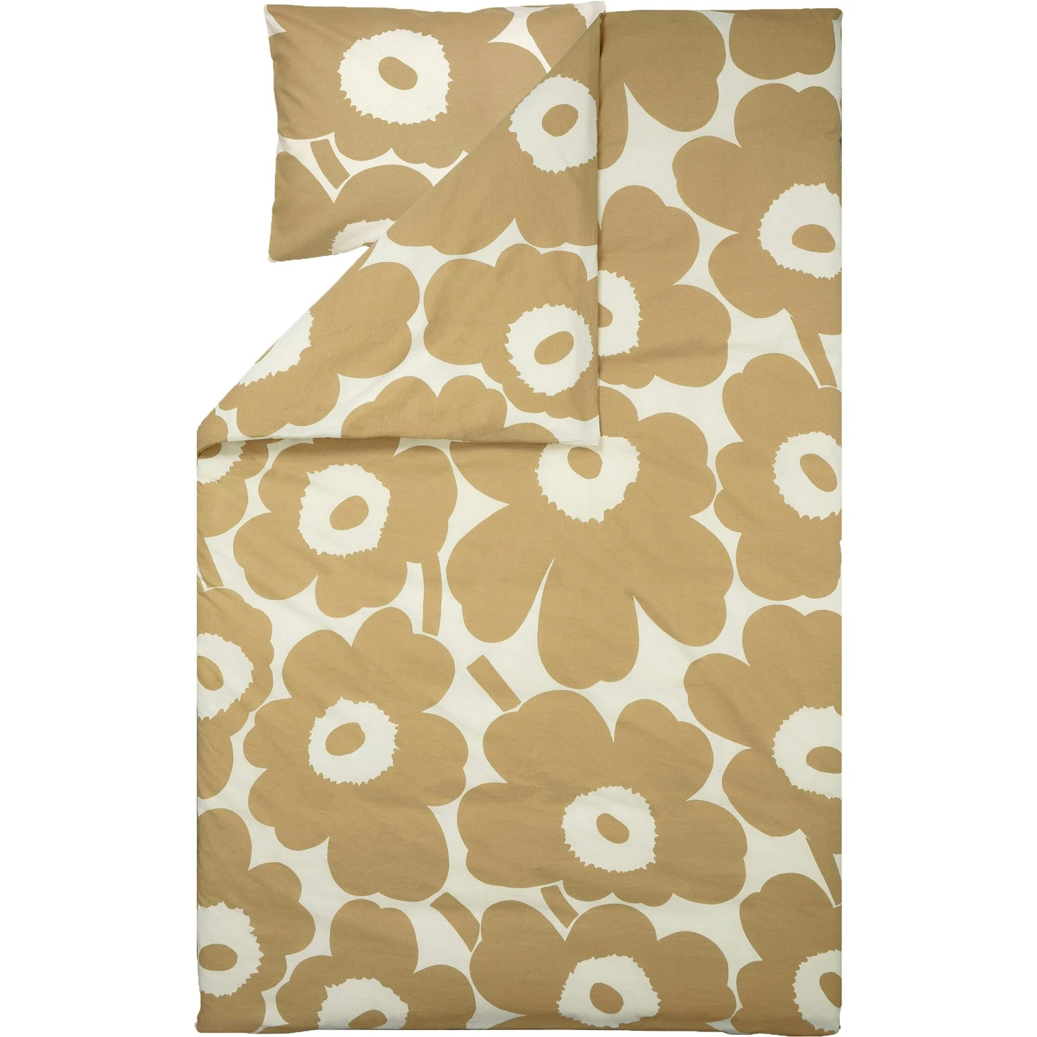 Marimekko Unikko Pussilakana Cotton / Beige, 150x210 Cm 3 Marimekko Unikko Pussilakana Cotton / Beige, 150x210 Cm