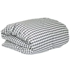 Mille Notti Casella Pussilakana 150x210 Cm, Ivory/Tummanharmaa